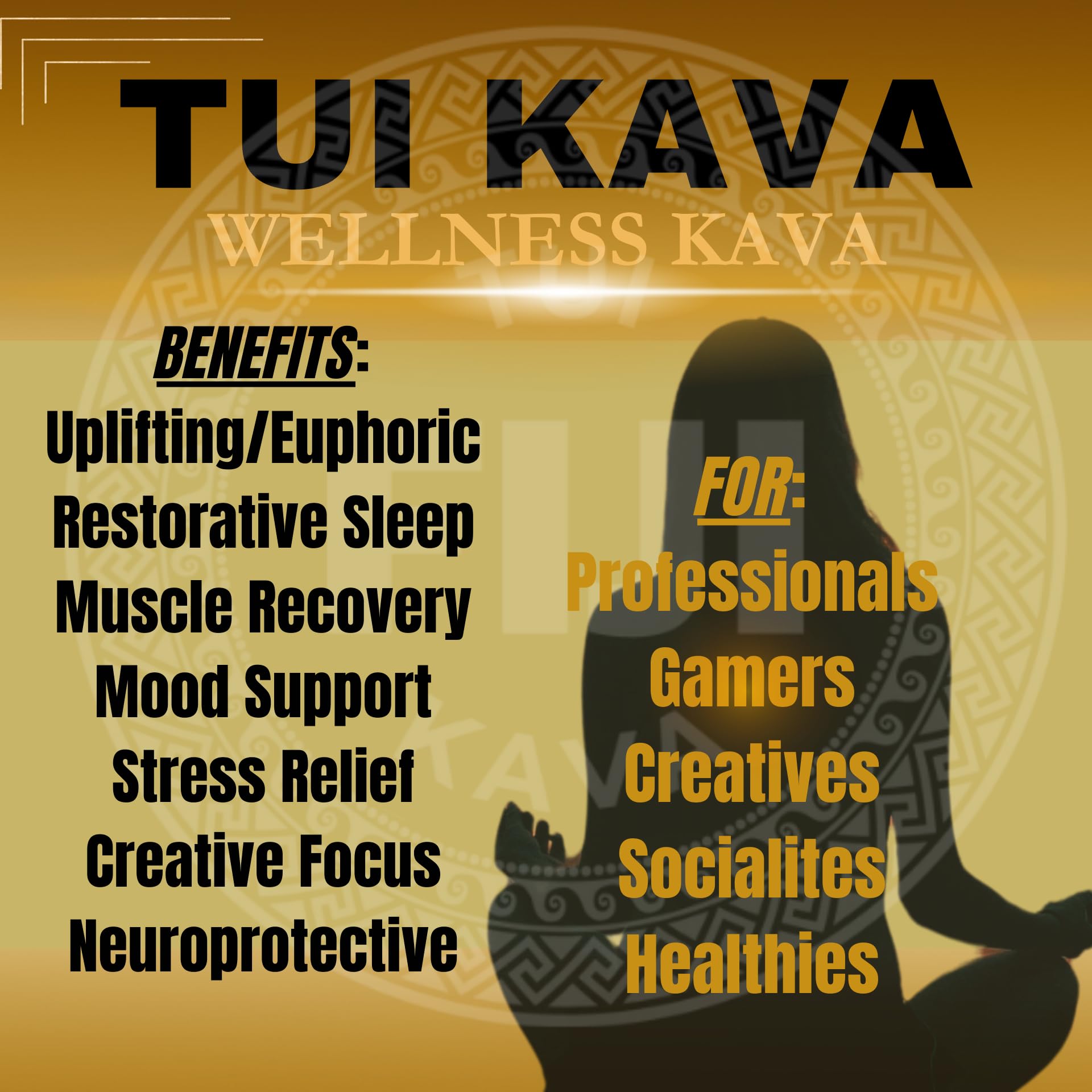 TUI KAVA Micronized Noble Kava Root Powder 100g side view