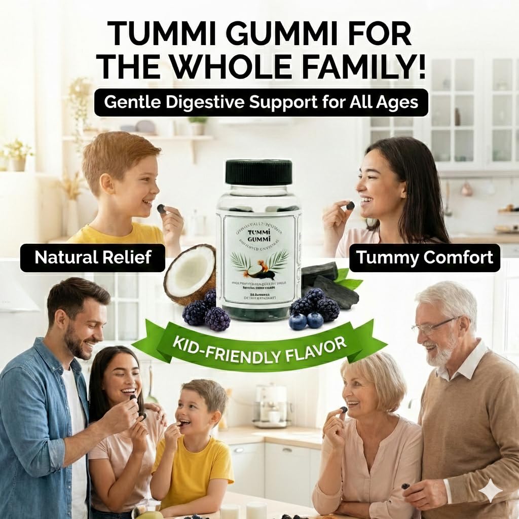 Tummi Gummi Charcoal Gummies close-up of gummies