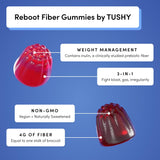 TUSHY Reboot Prebiotic Fiber Gummies mixed berry flavour close-up