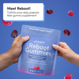 TUSHY Reboot Prebiotic Fiber Gummies packaging side view