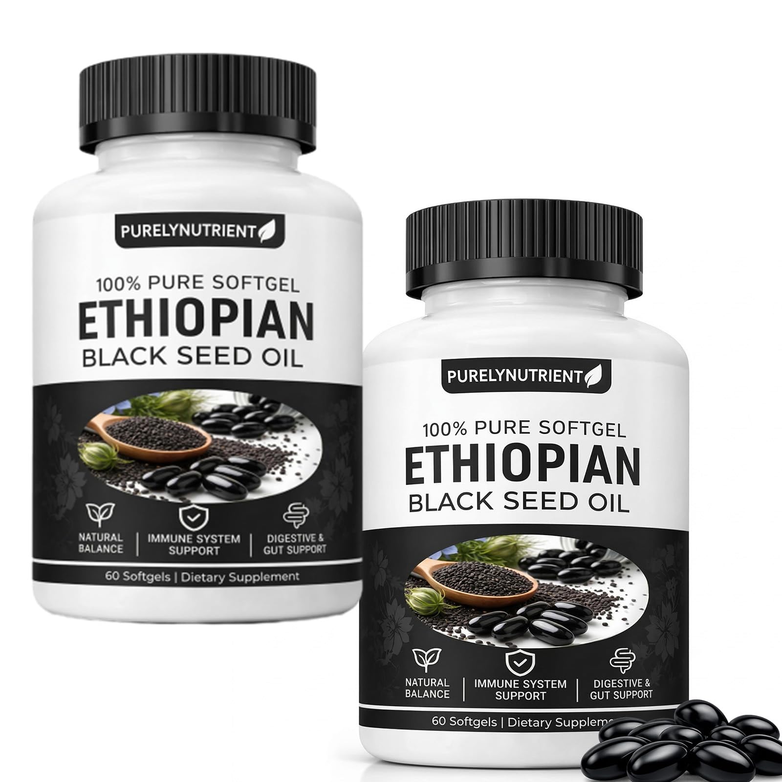 TUVAAZ Black Seed Oil Softgels bottle front view