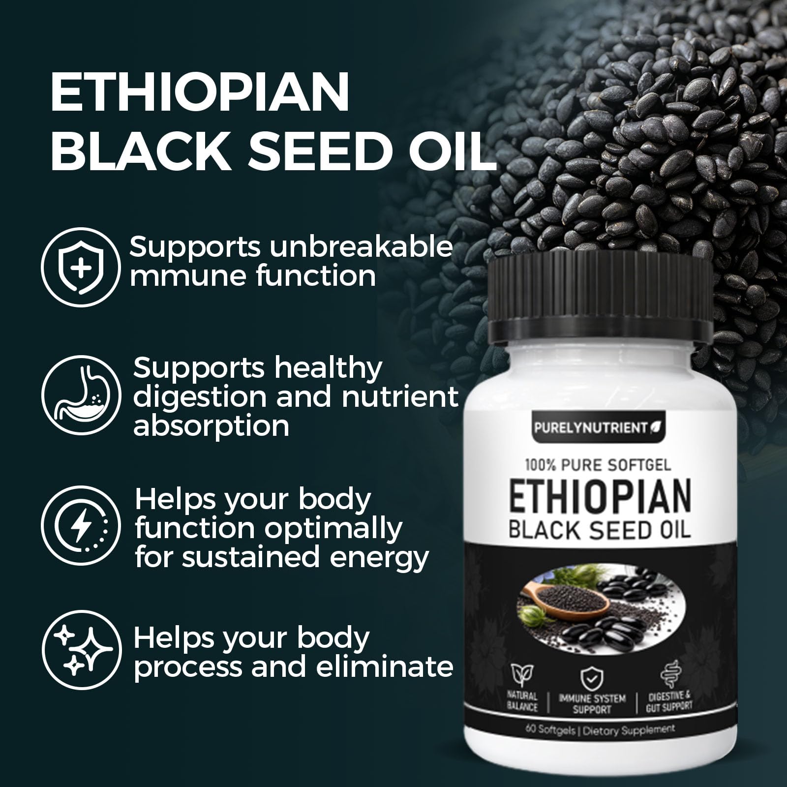 TUVAAZ Black Seed Oil Softgels nutritional information