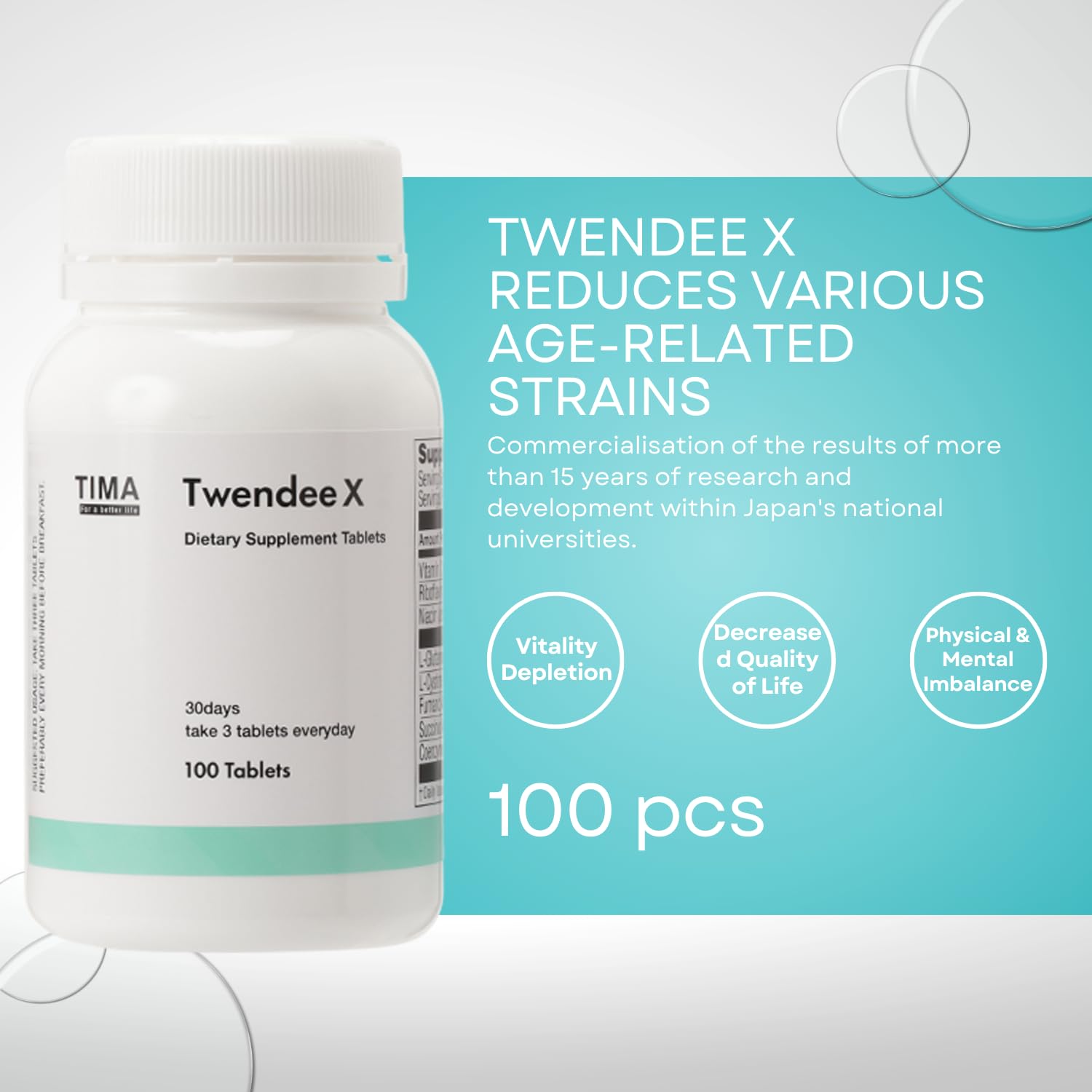 TWENDEE X Blended Vitamin & Mineral Supplement back view