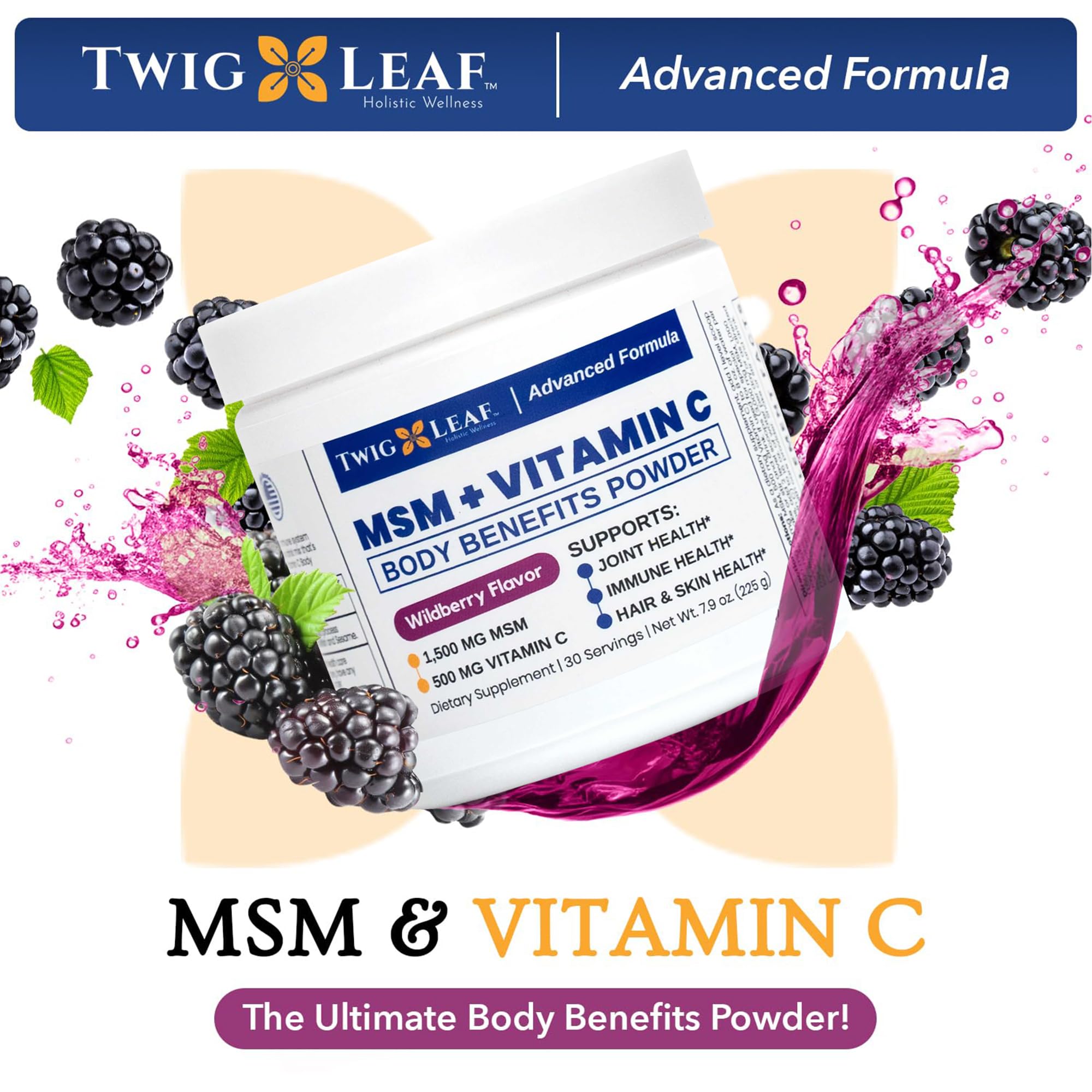 Twig & Leaf MSM Powder in a smoothie