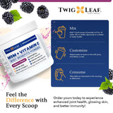 Twig & Leaf MSM Powder mixed in a glass of water