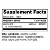 Twinlab B12 Vitamin Supplement 500mcg side view