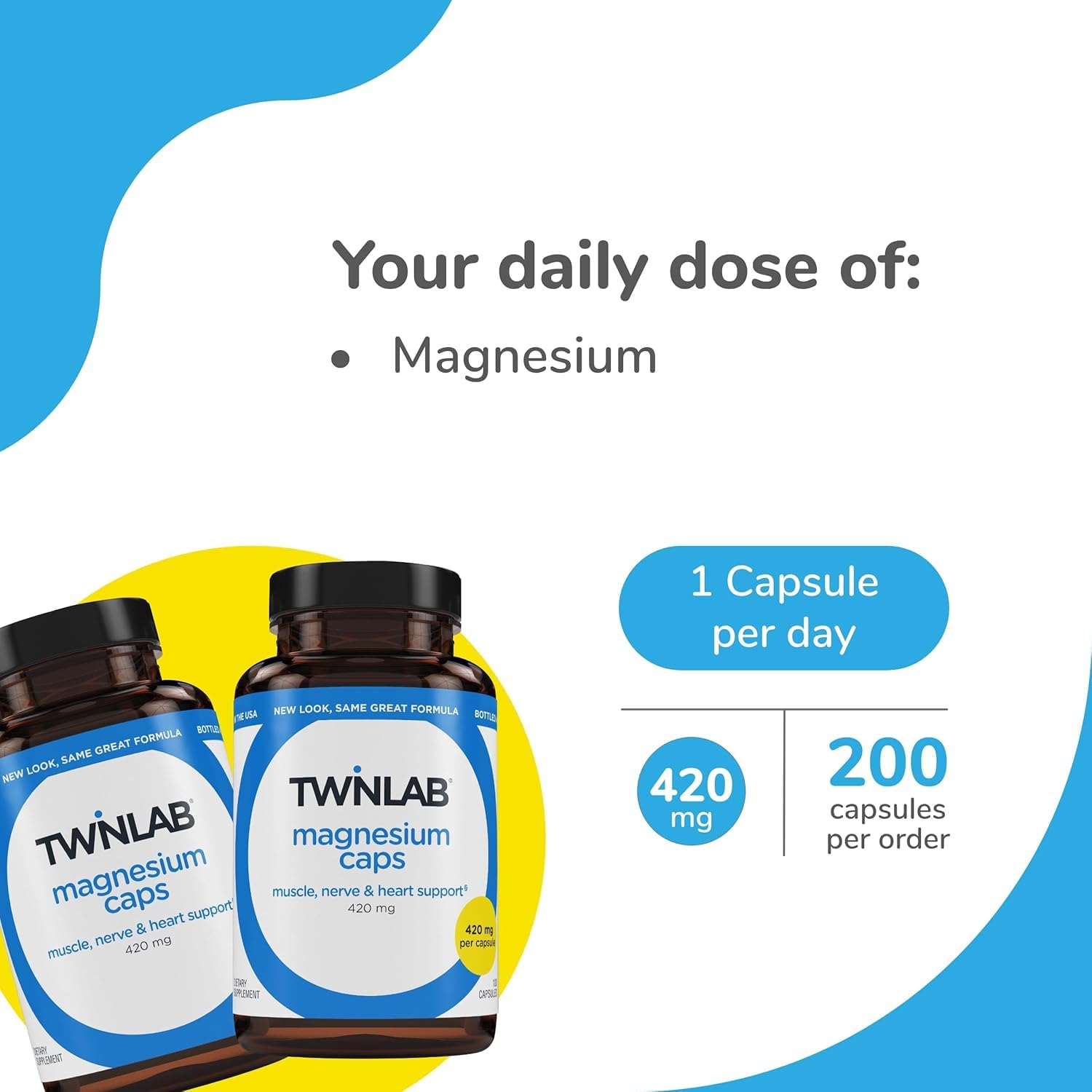 Twinlab Magnesium Caps 420mg capsules close-up