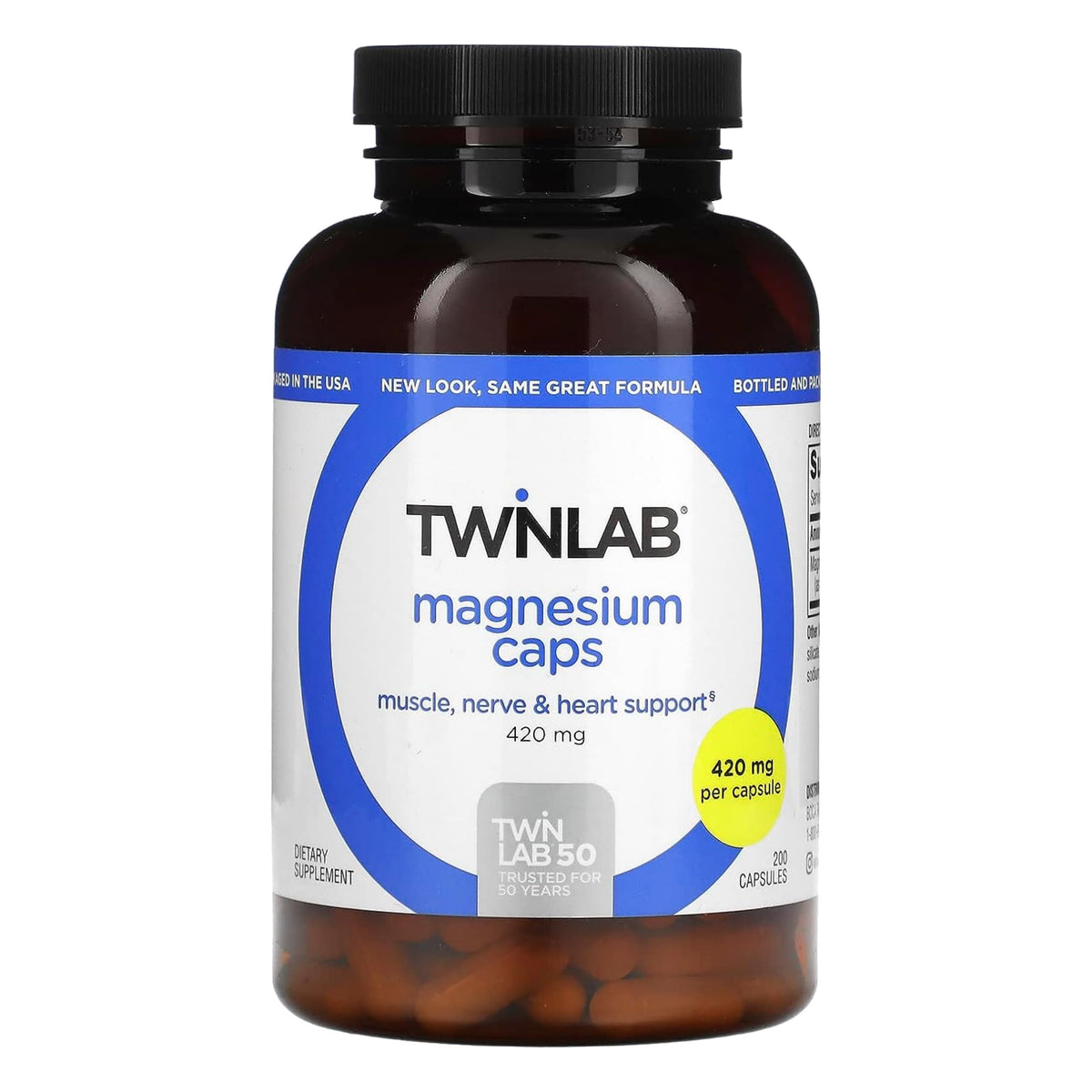 Twinlab Magnesium Caps 420mg front view of packaging