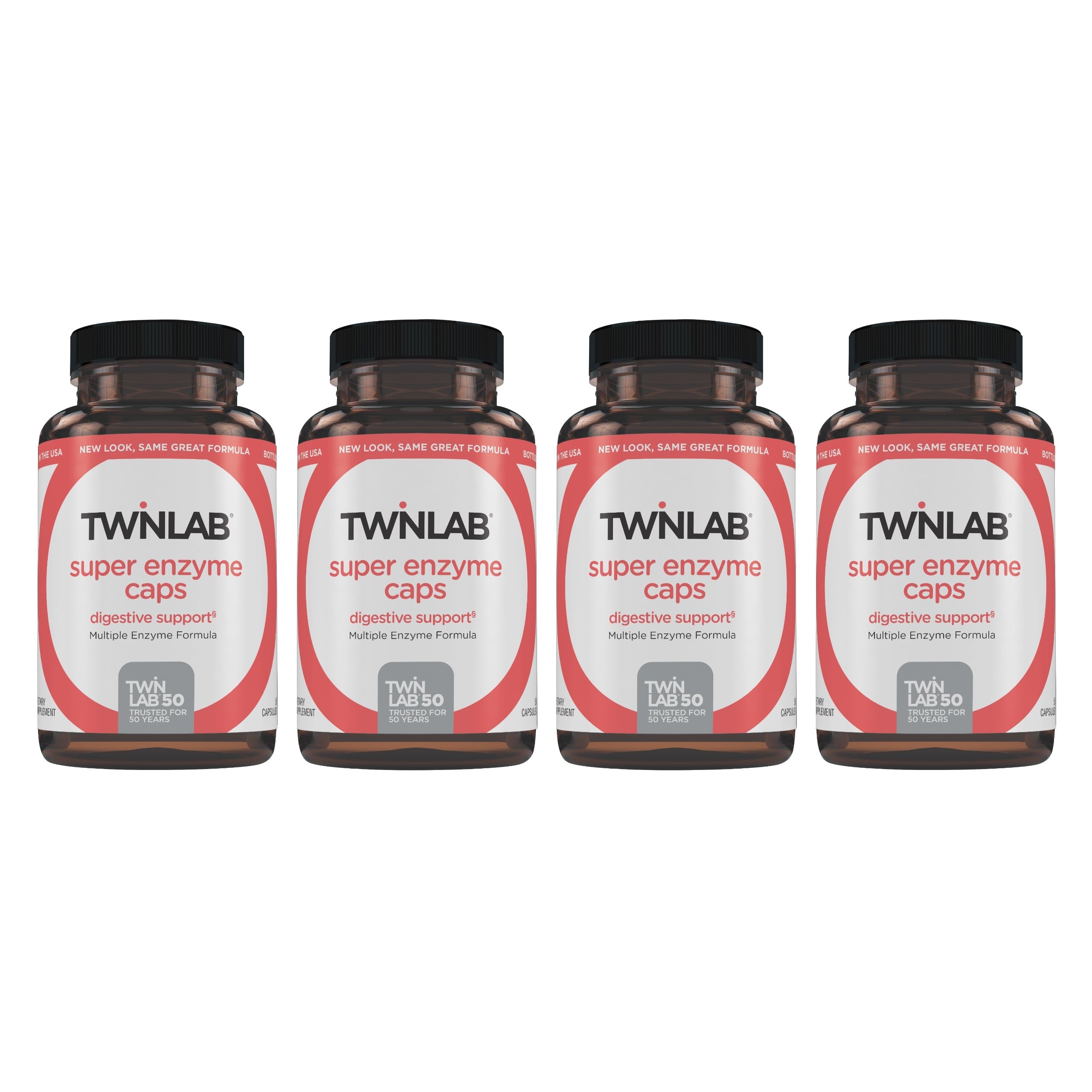 Twinlab Multi-Enzymes daily Support Supplement 500mg front view