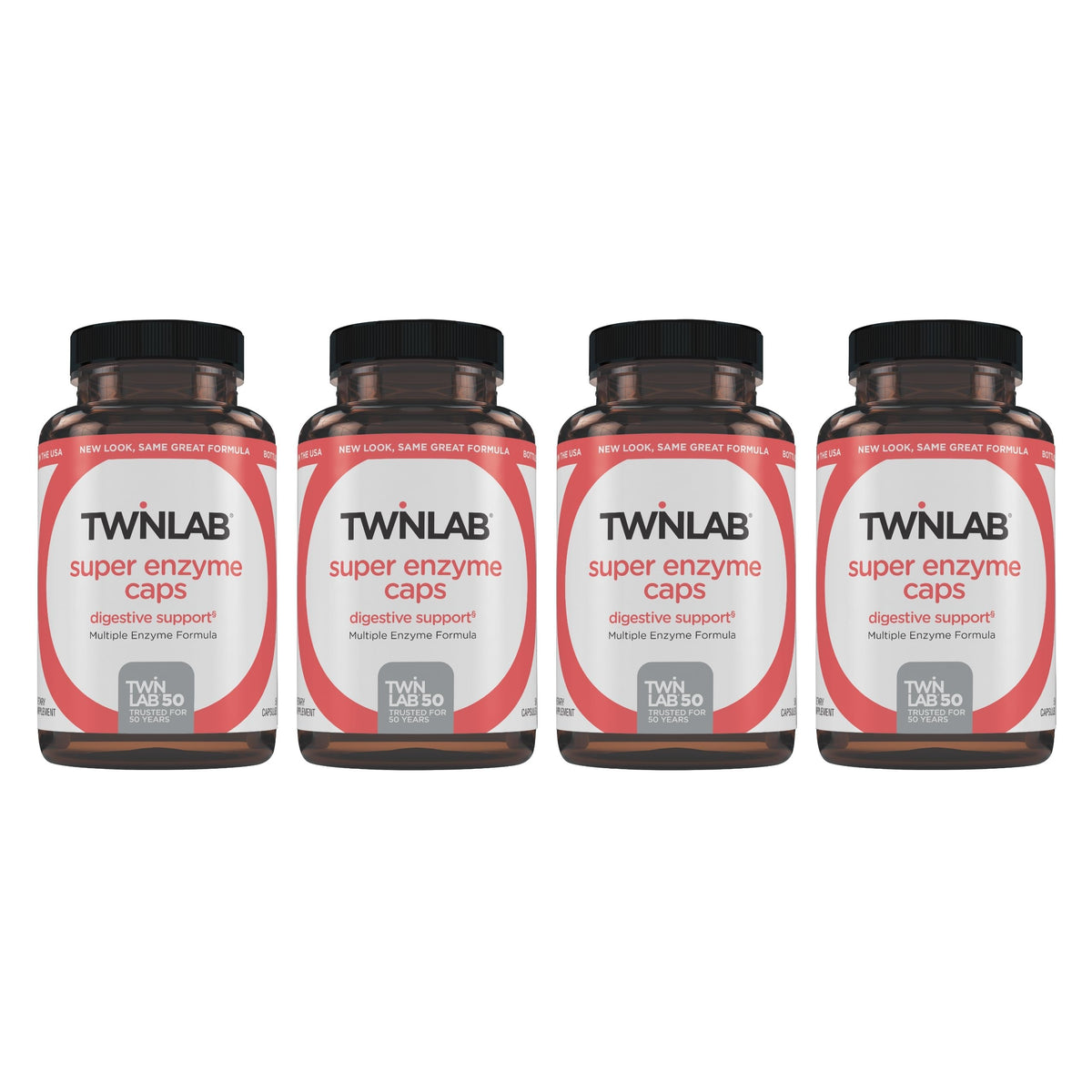 Twinlab Multi-Enzymes daily Support Supplement 500mg front view