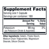 Twinlab Potassium Citrate Supplement 99mg back view