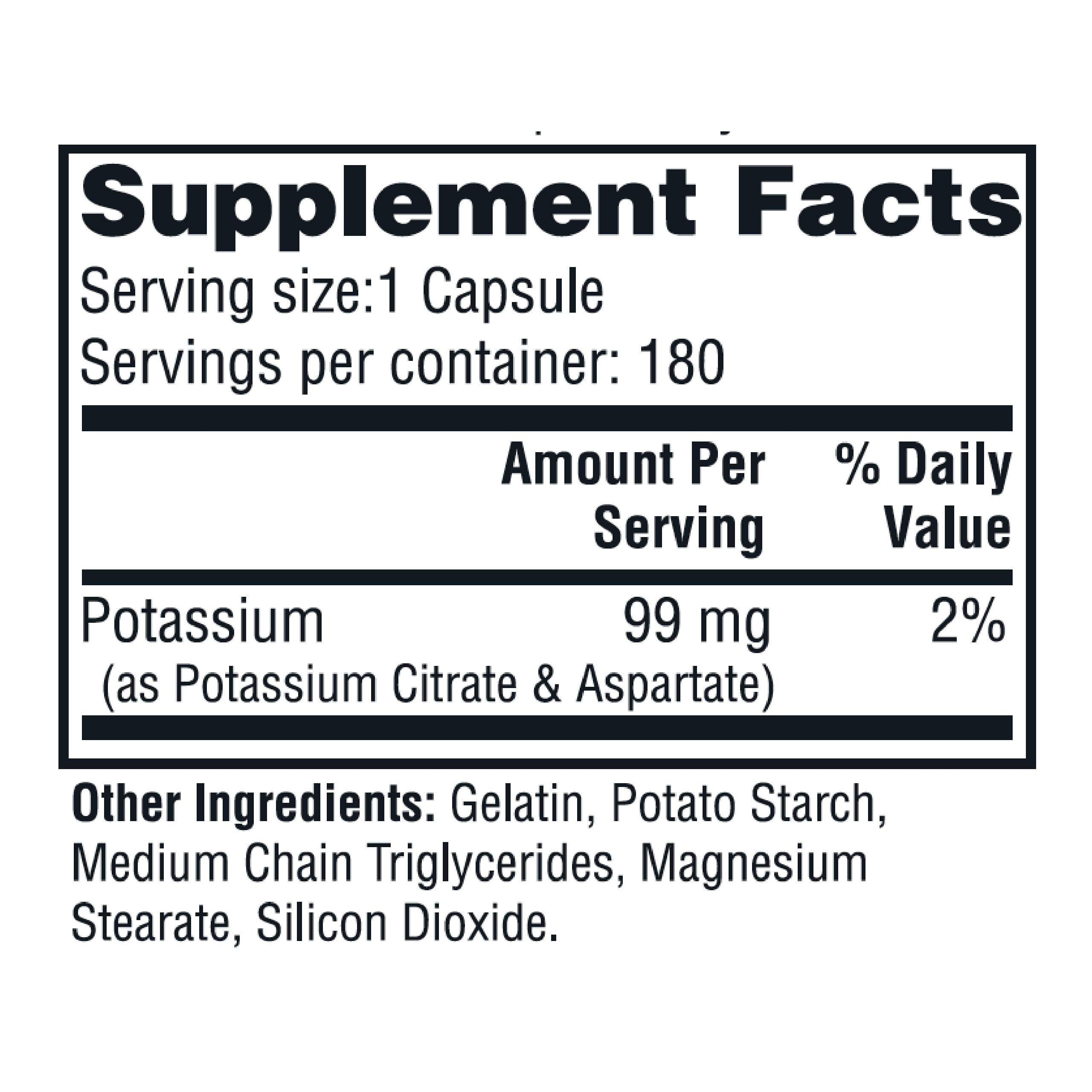 Twinlab Potassium Citrate Supplement 99mg side view