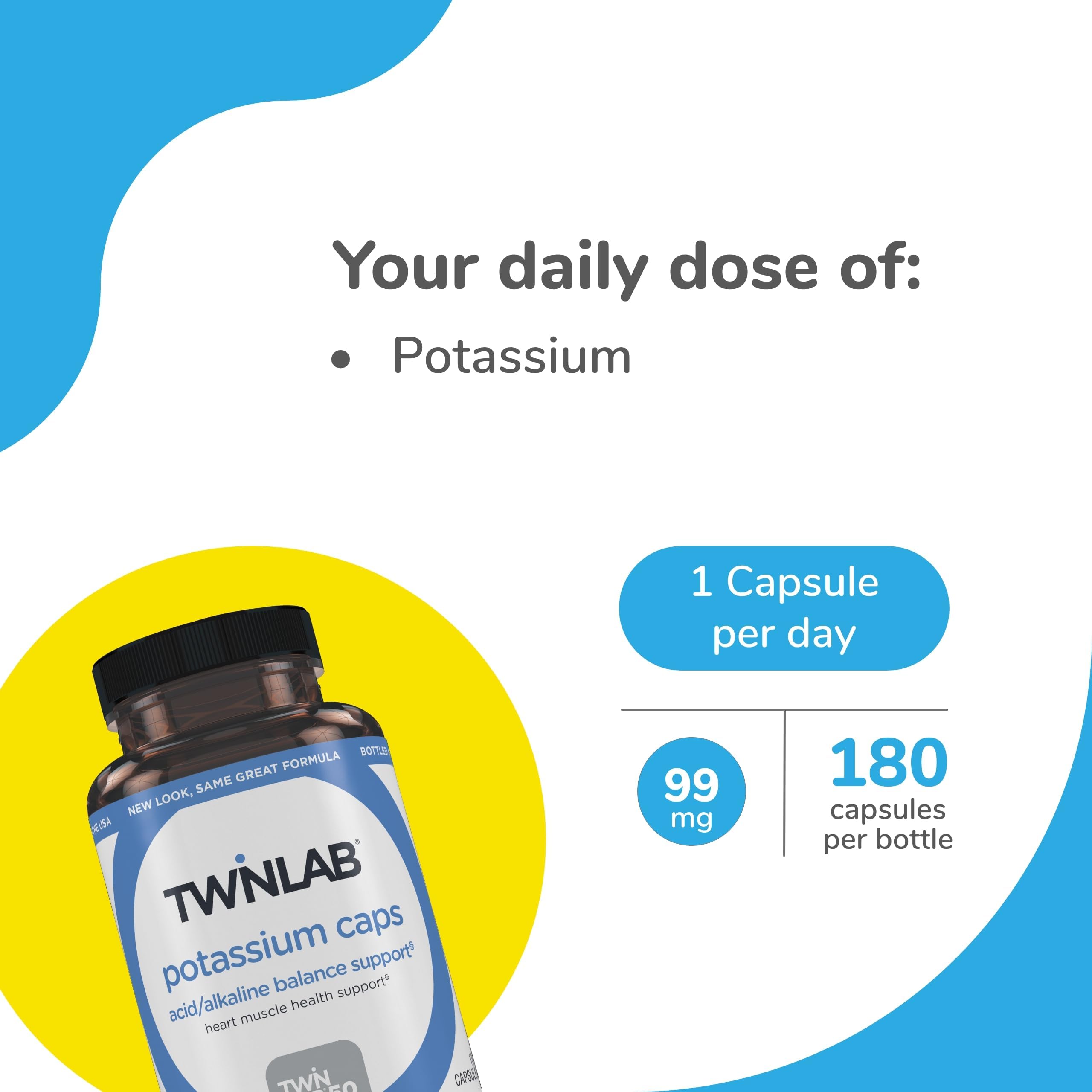 Twinlab Potassium Citrate Supplement 99mg side view