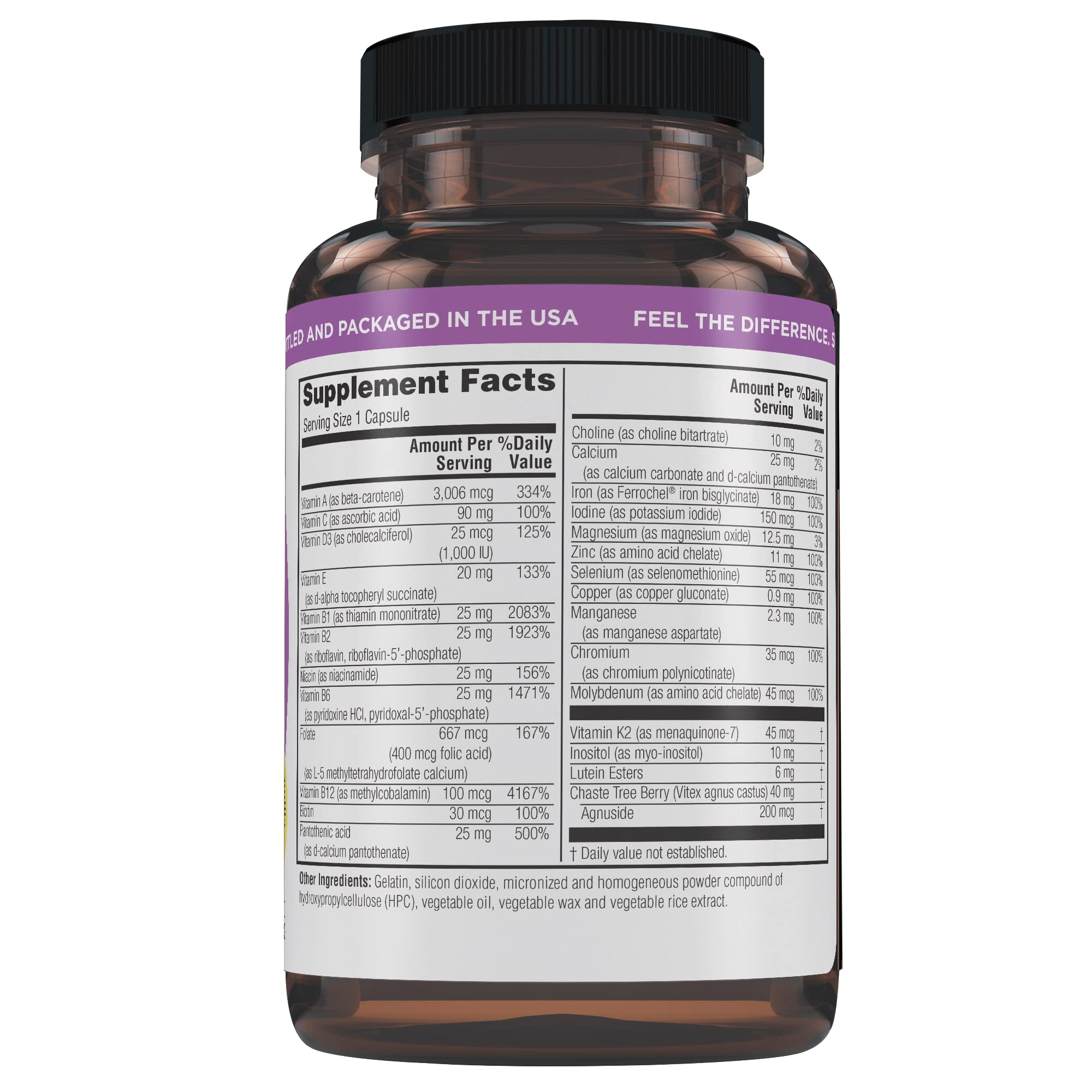Twinlab Women's Multivitamin 90 Capsules back view