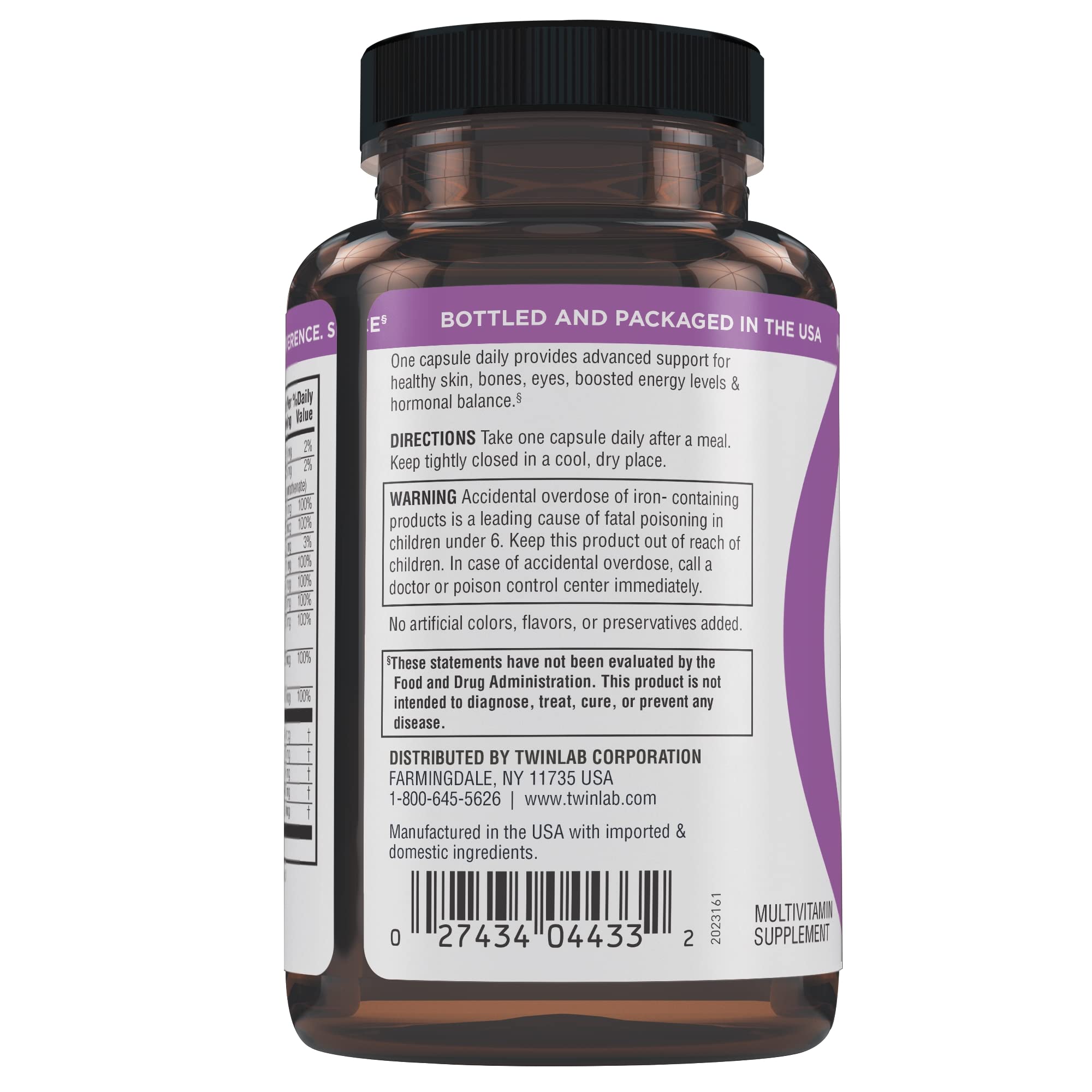 Twinlab Women's Multivitamin 90 Capsules on a wooden table