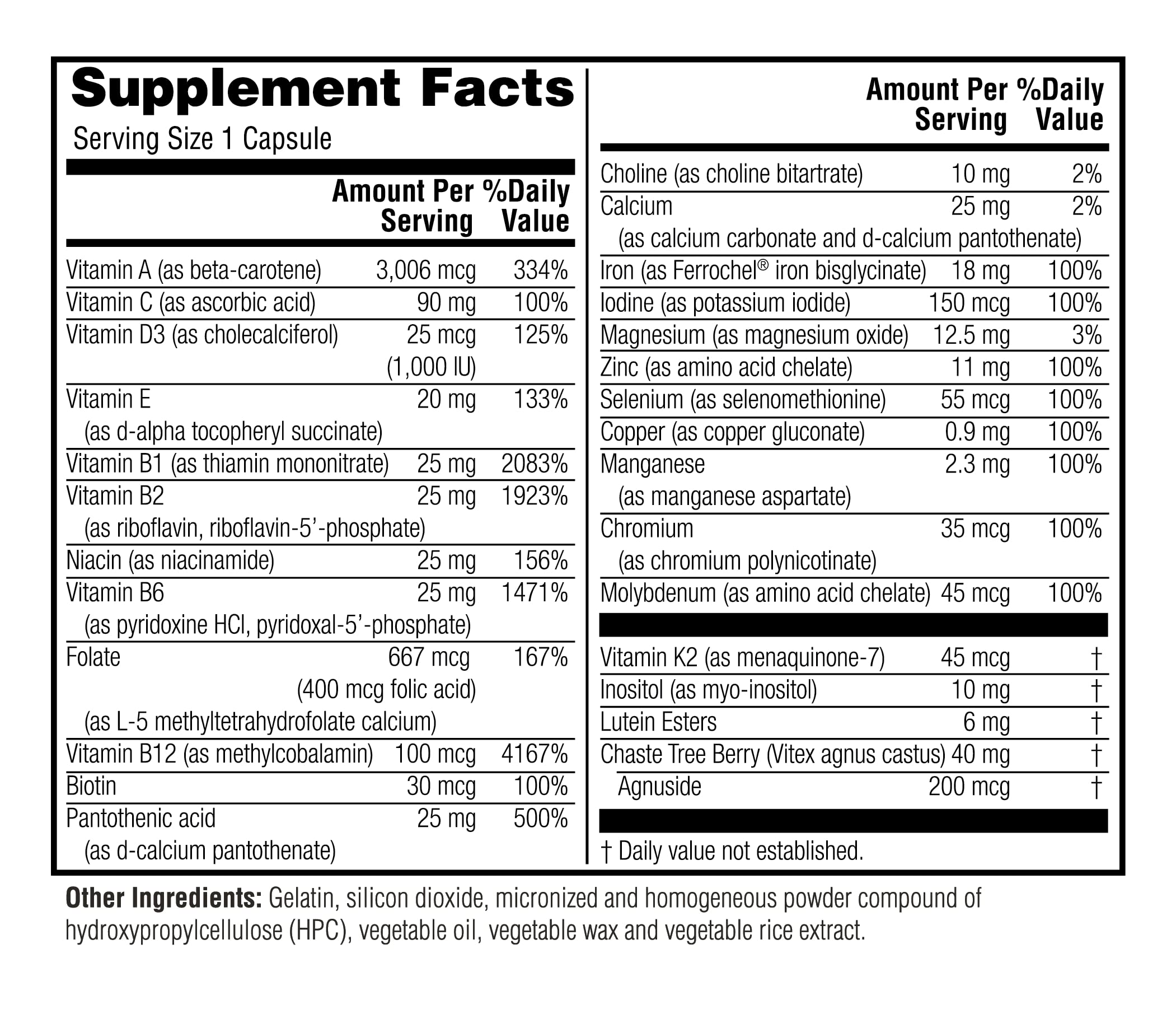 Twinlab Women's Multivitamin 90 Capsules side view