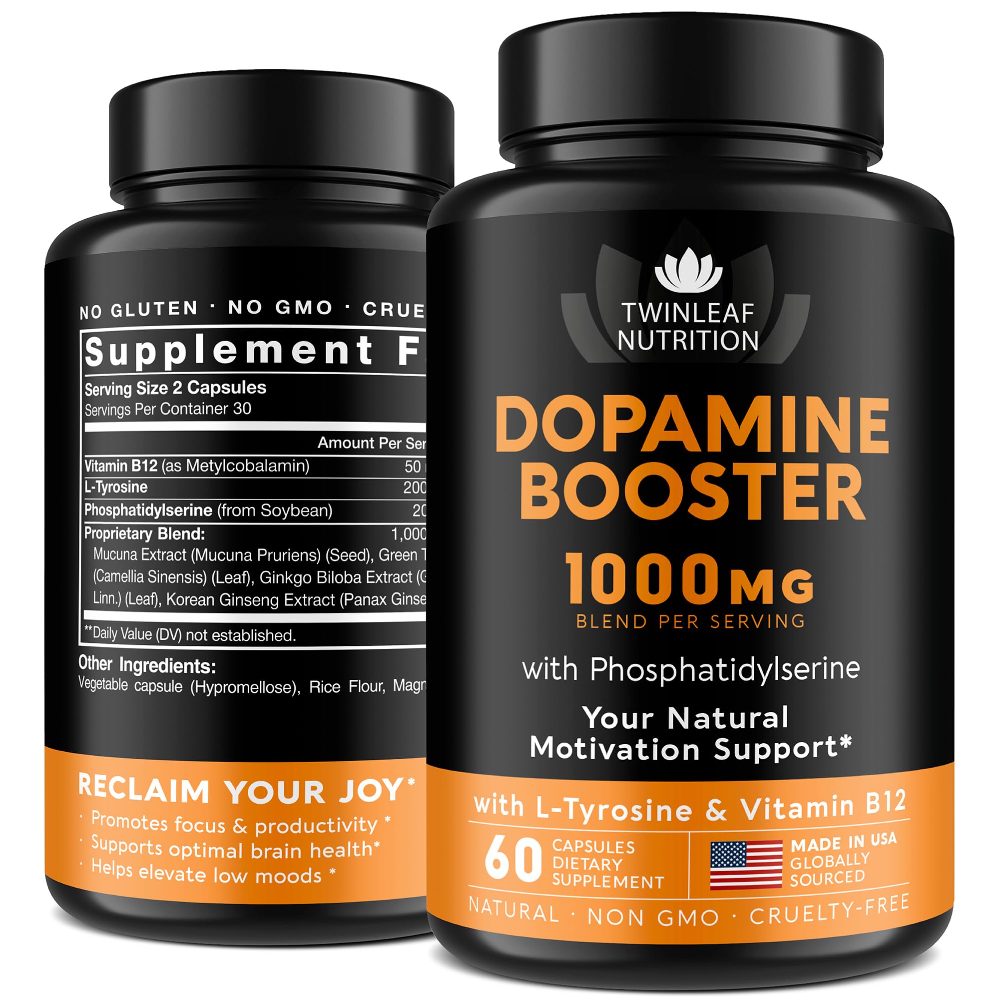 TWINLEAF NUTRITION 5-HTP Brain Food Supplement front view