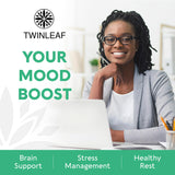TWINLEAF NUTRITION 5-HTP supplement lifestyle scene on kitchen counter