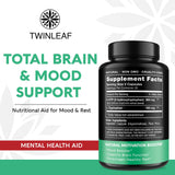 TWINLEAF NUTRITION 5-HTP supplement side view showing capsule