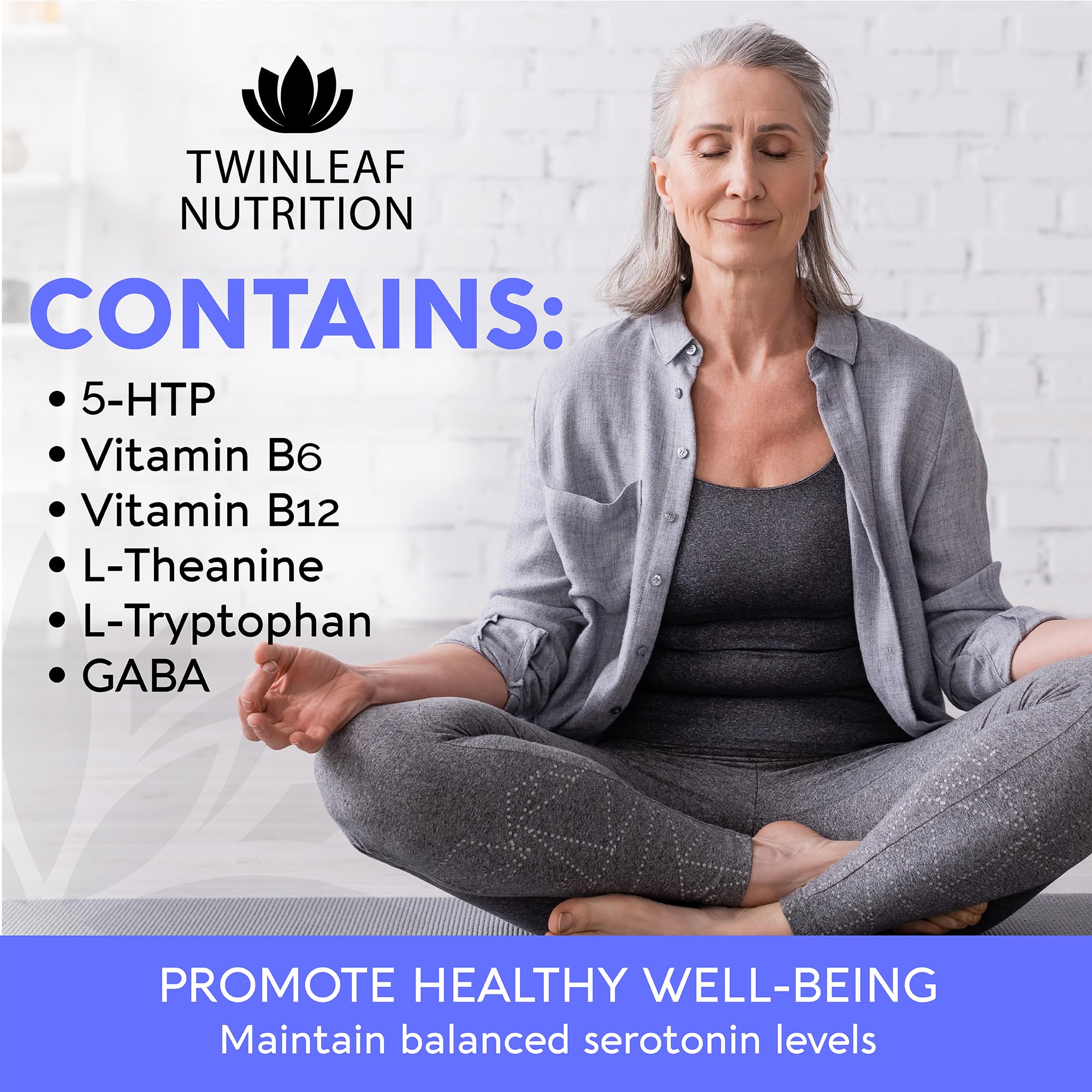TWINLEAF NUTRITION Serotonin Support Supplement 5-HTP bottle with label