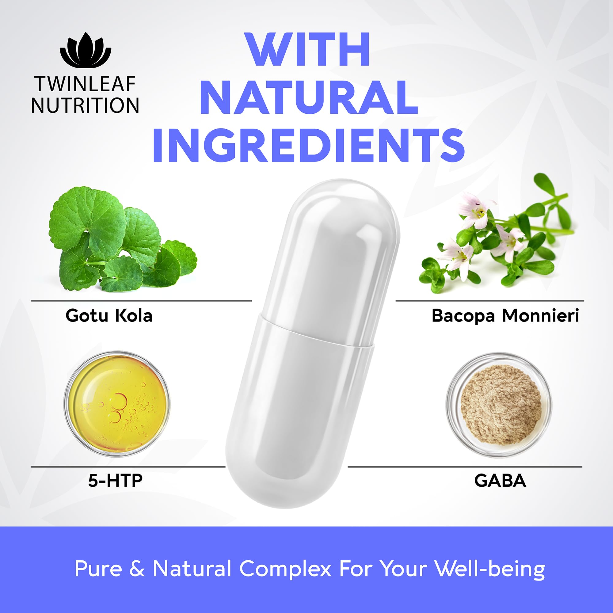 TWINLEAF NUTRITION Serotonin Support Supplement 5-HTP nutritional information