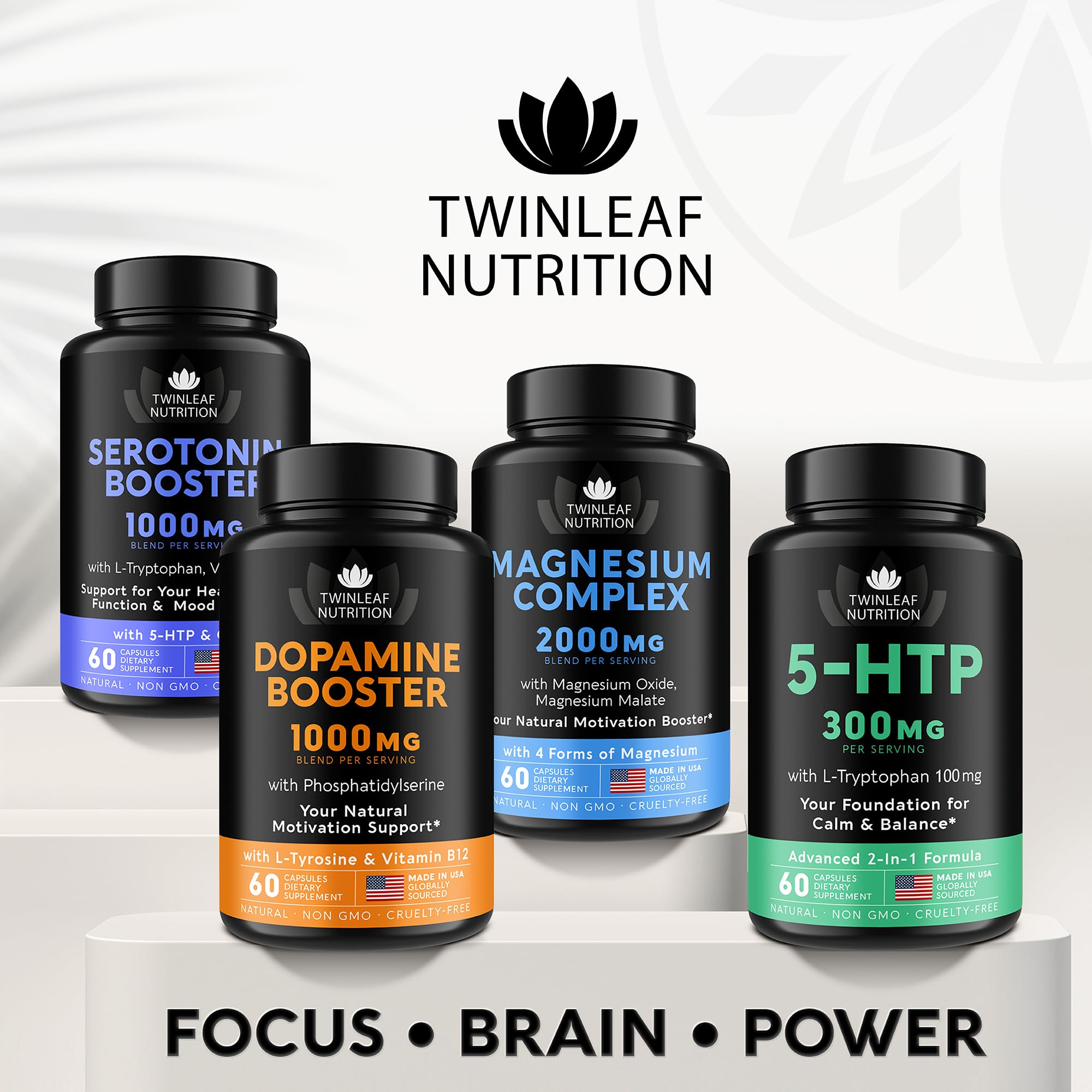 TWINLEAF NUTRITION Serotonin Support Supplement 5-HTP packaging details