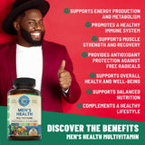 Two capsules of WHOLE WORLD WELLNESS Men's Multivitamin on a surface