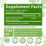 TWOHHACC Moringa Powder Capsules 1000mg on wooden table
