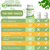 TWOHHACC Moringa Powder Capsules 1000mg with warm water