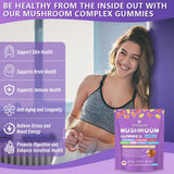 TWOHHACC Mushroom Gummies displayed with ingredients