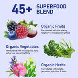 Tyillo Superfood Greens Powder mixed in a glass