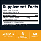 Type Zero Activated Charcoal Capsules 180 count bottle