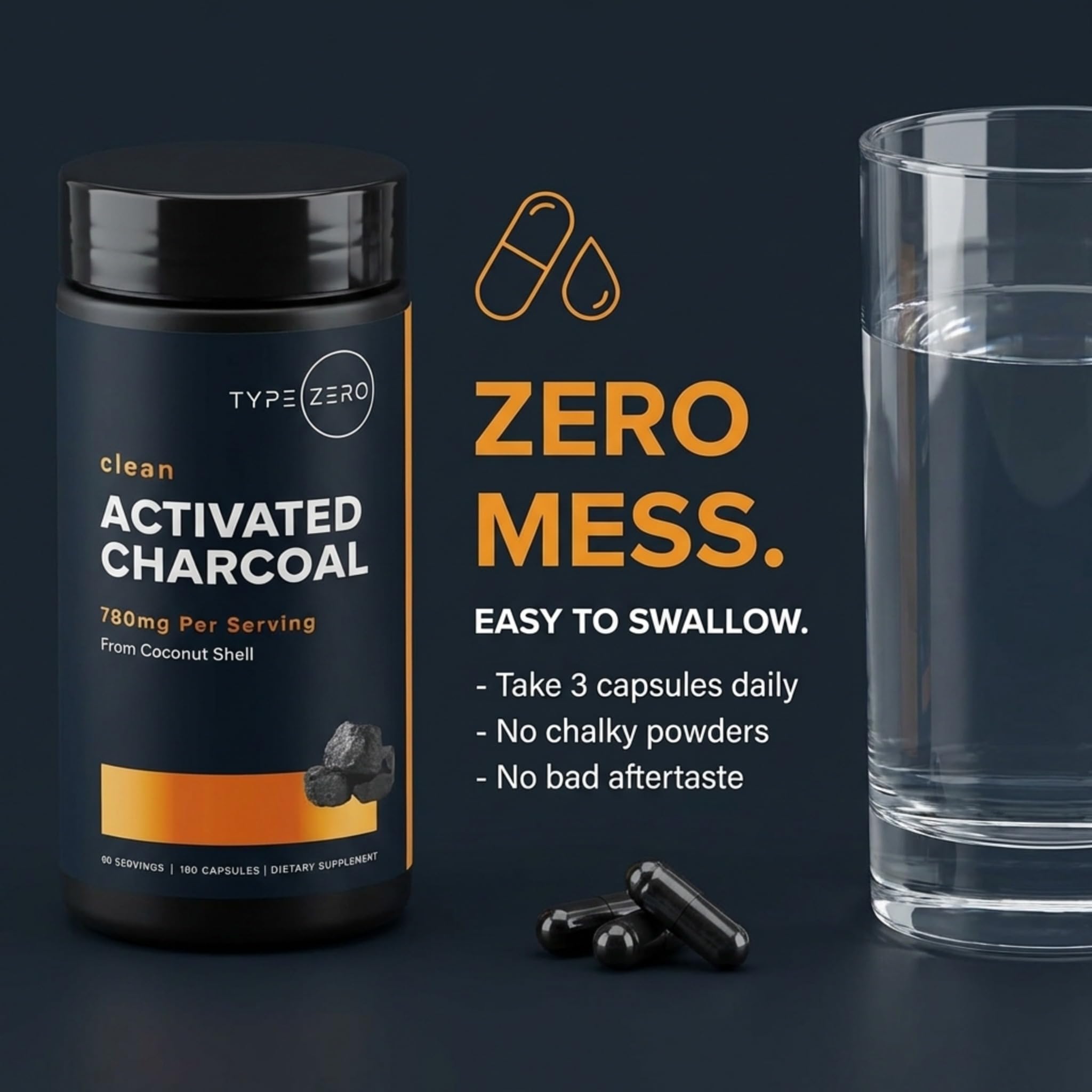 Type Zero Activated Charcoal Capsules lifestyle scene