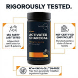 Type Zero Activated Charcoal Capsules on a wooden surface