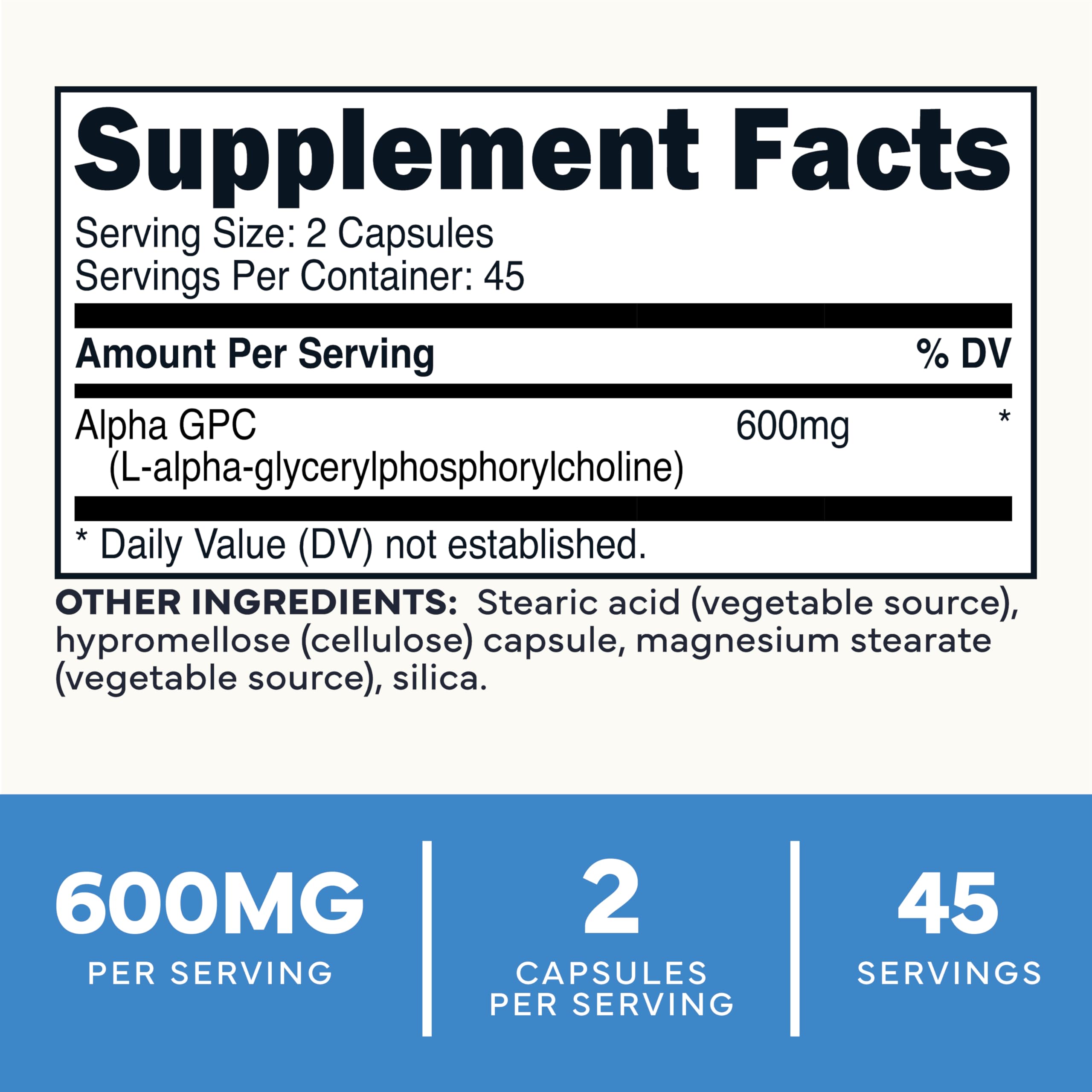 Type Zero Alpha GPC 90 vegetarian capsules side view