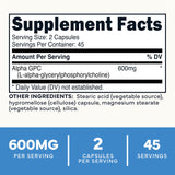 Type Zero Alpha GPC 90 vegetarian capsules side view