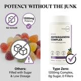 Type Zero Ashwagandha Supplement bottle with a glass of water