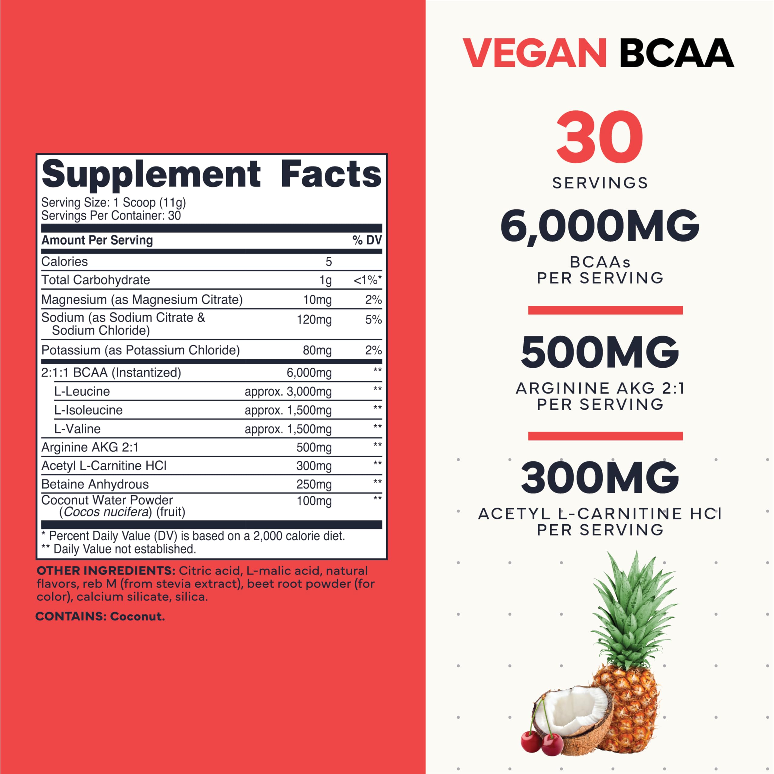 Type Zero BCAA Powder Tropical Fruit Punch side view