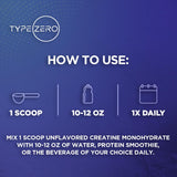 Type Zero Creatine Monohydrate on a gym bench