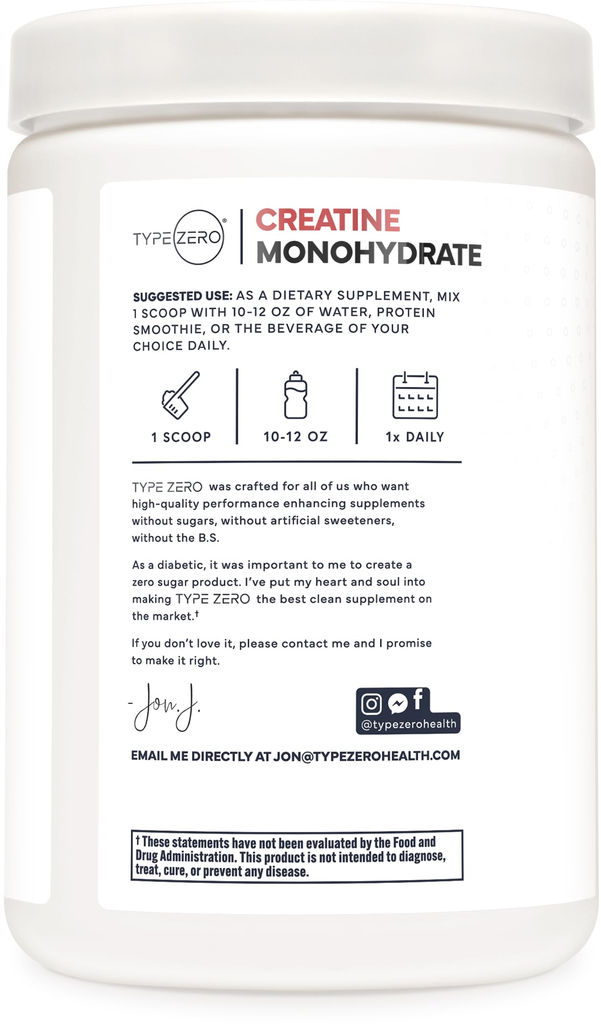 Type Zero Creatine Monohydrate Powder 500g Tropical Fruit Punch ingredients list