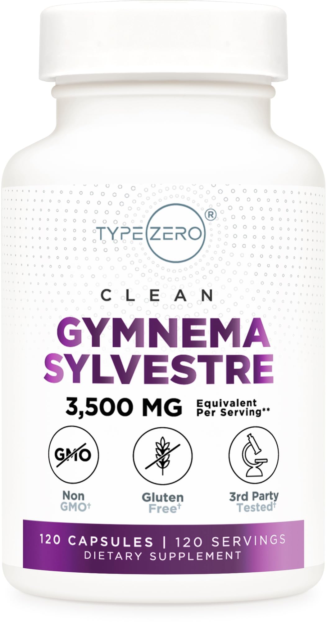 Type Zero Gymnema Sylvestre Capsules front view with bottle label