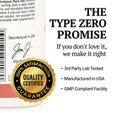 Type Zero Himalayan Salt Capsules 1000mg bottle with dosage instructions