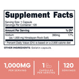 Type Zero Himalayan Salt Capsules 1000mg side view