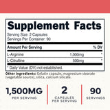 Type Zero L-Arginine Capsules bottle side view