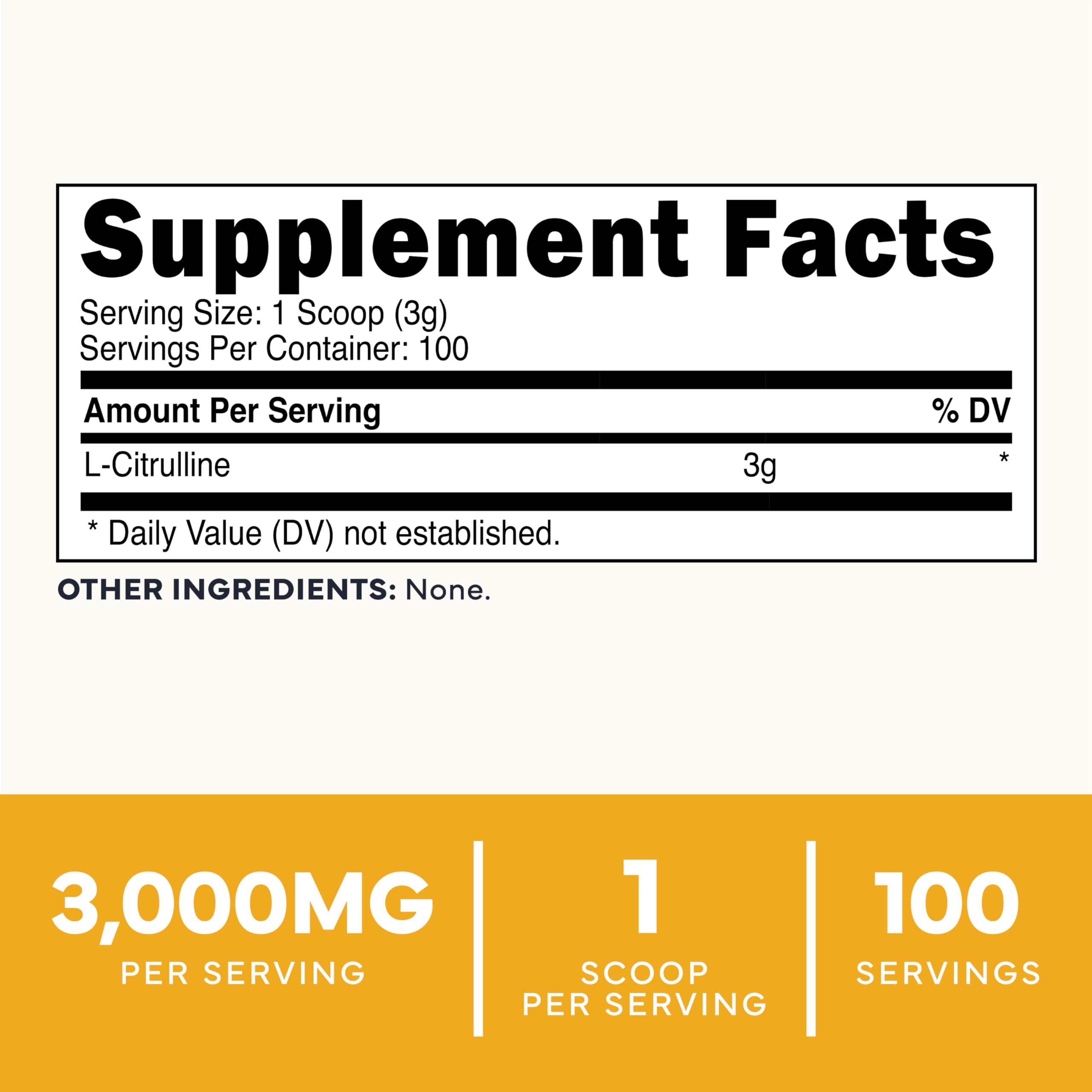 Type Zero L-Citrulline Powder 3000mg side view with serving scoop