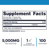 Type Zero L-Glutamine Powder 500G back view with ingredients