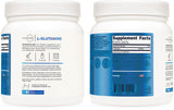 Type Zero L-Glutamine Powder in a mixing glass