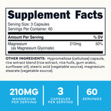 Type Zero Magnesium Glycinate Supplement 210mg side view