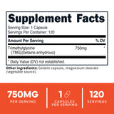 Type Zero Trimethylglycine capsules side view showing label