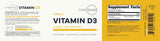 Type Zero Vitamin D3 Softgels ingredients list on packaging